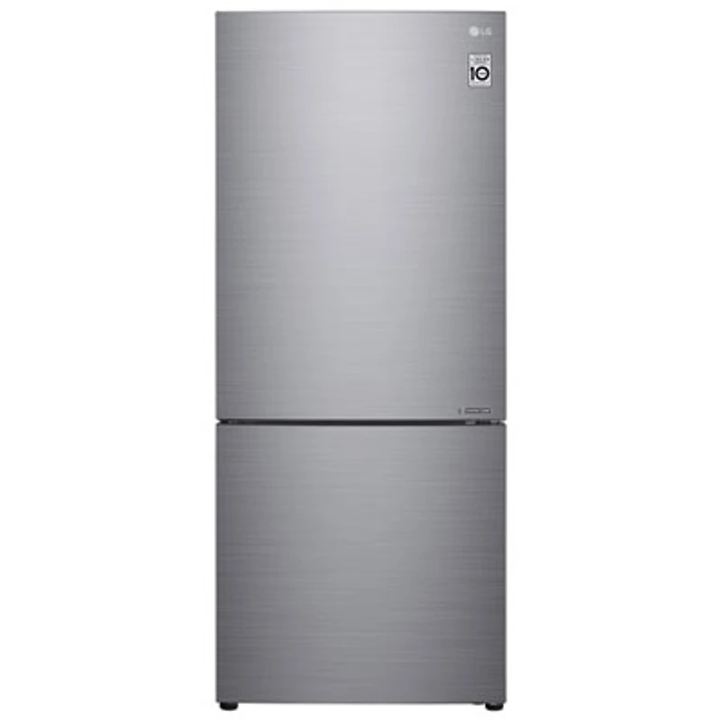 LG 28" 14.7 Cu. Ft. Counter-Depth Bottom Freezer Refrigerator (LBNC15251V) - Platinum Silver