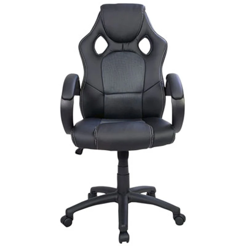 TygerClaw Ergonomic High-Back Bonded Leather Gaming Chair - Black