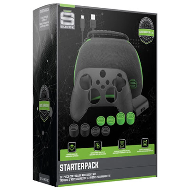 Surge 12-Piece Controller Accessory Starter Kit for Xbox Series X|S - Black/Green