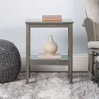 Forever Eclectic Folio Traditional Rectangular Side Table - Dapper Grey
