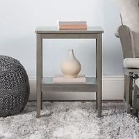 Forever Eclectic Folio Traditional Rectangular Side Table - Dapper Grey