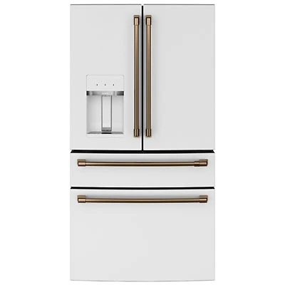 Café 36" 27.8 Cu. Ft. French Door Refrigerator w/ Water & Ice Dispenser (CVE28DP4NW2) - Matte White