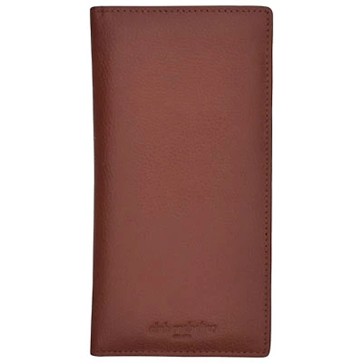 Club Rochelier RFID Genuine Leather Checkbook Wallet - Brown