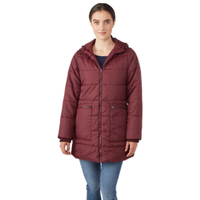Modern Eternity Gianna Maternity Puffer Coat - Large - Burgundy