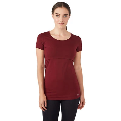 Modern Eternity Nia Short Sleeve Nursing & Maternity Top - Medium - Burgundy