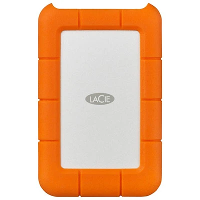 LaCie Rugged 2TB USB-C Portable External Hard Drive for PC/Mac (STFR2000800) - Orange
