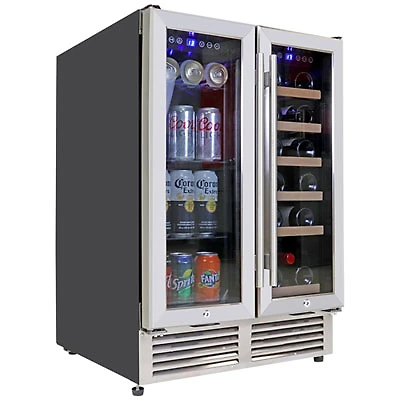 Koolatron 18-Bottle/56-Can Dual Temperature Wine Cellar (KBBC-22) - Black/Stainless Steel