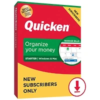 Quicken Starter (PC/Mac) - New Subscriber - 1 Year - English - Digital Download