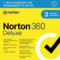 Norton 360 Deluxe (PC/Mac) - 3 Devices - 25GB Cloud Backup