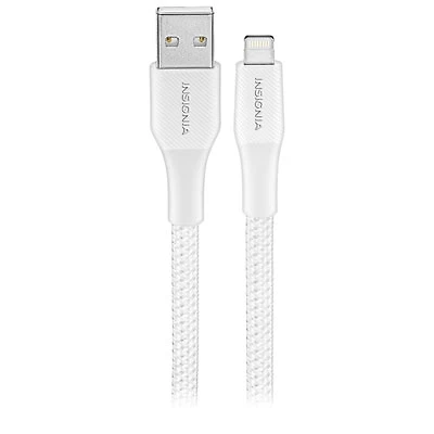 Insignia 3m (10 ft.) Braided Lightning to USB-A Cable - Moon Grey