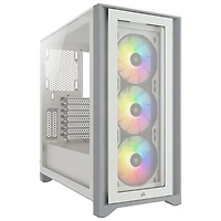 Corsair iCUE 4000X RGB Mid-Tower ATX Computer Case - White