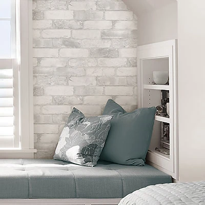 NuWallpaper Loft Brick Peel & Stick Wallpaper - White