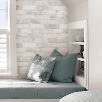 NuWallpaper Loft Brick Peel & Stick Wallpaper - White