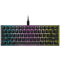 Corsair K65 Mini Backlit Mechanical Cherry MX Speed RGB Silver Gaming Keyboard - Black