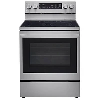 LG 30" 6.3 Cu. Ft. 5-Element Electric Air Fry Range (LREL6325F) -Stainless -Open Box -Scratch & Dent