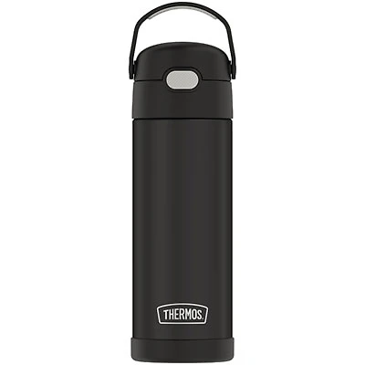 Thermos FUNtainer 350ml (12 oz.) Stainless Steel Water Bottle with Pop-up Straw - Black