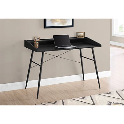Monarch Tapered-Leg 47.25"W Computer Desk with Hutch - Black
