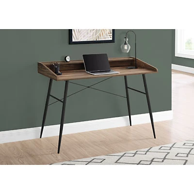 Monarch Tapered-Leg 47.25"W Computer Desk with Hutch - Brown/Black
