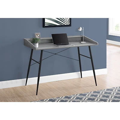 Monarch Tapered-Leg 47.25"W Computer Desk with Hutch - Grey/Black