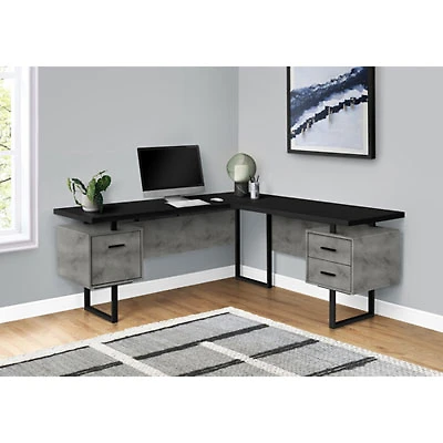 Monarch Corner 71"W Computer Desk with 3 Drawers