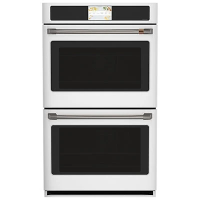 Cafe 30" 10 Cu. Ft. Double True Convection Electric Wall Oven (CTD90DP4NW2) - Matte White