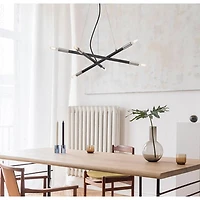Felix Modern-Industrial Chandelier - Brushed Nickel