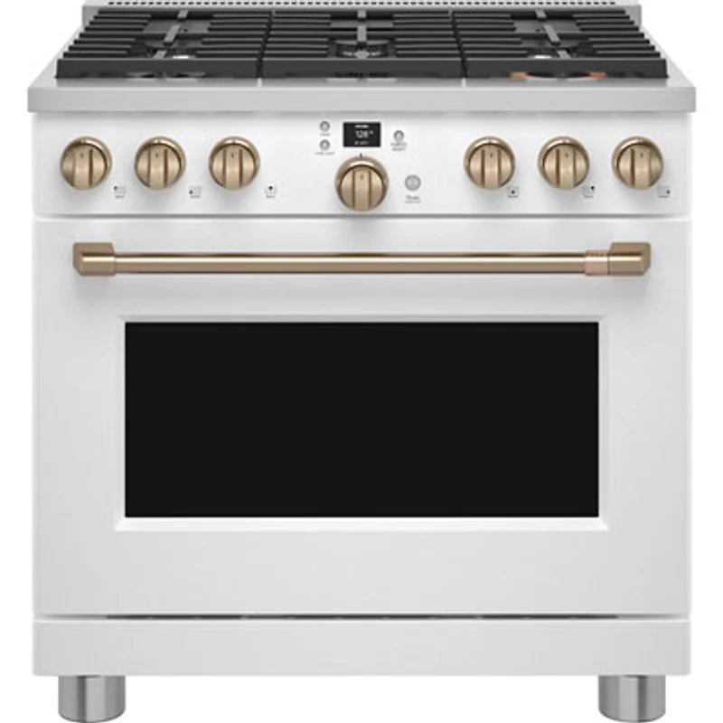Café 36" 5.7 Cu. Ft. True Convection Freestanding Duel Fuel Air Fry Range (C2Y366P4TW2) - White