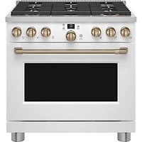 Café 36" 5.7 Cu. Ft. True Convection Freestanding Duel Fuel Air Fry Range (C2Y366P4TW2) - White