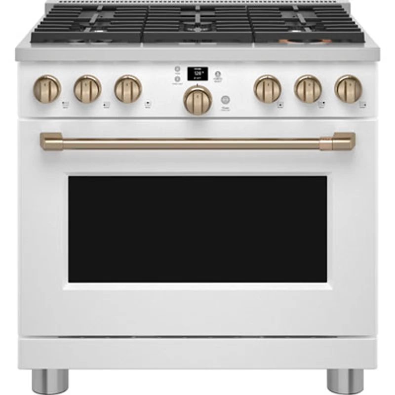 Café 36" 6.2 Cu. Ft. Fan Convection Freestanding Gas Range (CGY366P4TW2) - Matte White