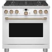 Café 36" 6.2 Cu. Ft. Fan Convection Freestanding Gas Range (CGY366P4TW2) - Matte White