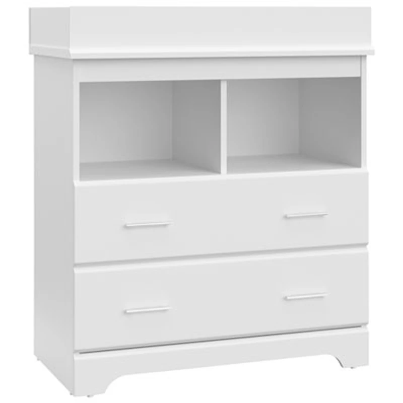 Storkcraft Brookside 2-Drawer 2-Shelf Changing Table Chest - White
