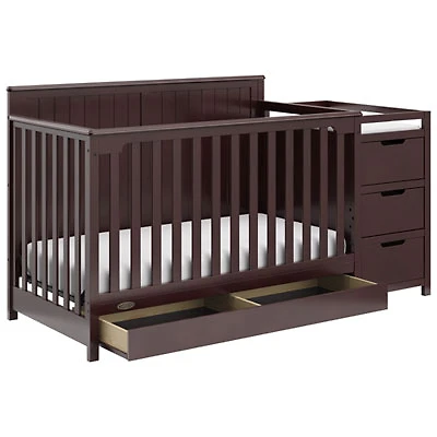 Graco Hadley 4-in-1 Convertible Crib with 3-Drawer Changing Table - Espresso