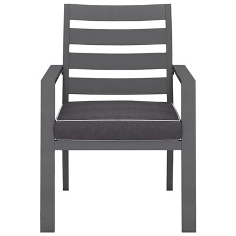Portofino Powder Coated Aluminum Outdoor Dining Chair - Grey Frames / Grey Cushions