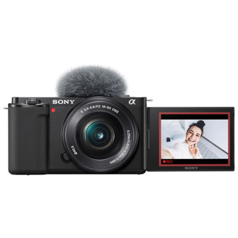 Sony Alpha ZV-E10 APS-C Interchangeable Lens Mirrorless Vlog Camera with 16-50mm Lens Kit - Black