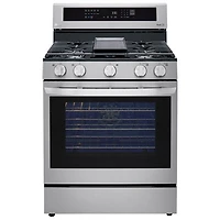LG 30" 5.8 Cu. Ft. Freestanding Gas Air Fry Range (LRGL5825F) - Stainless - Open Box - Scratch & Dent