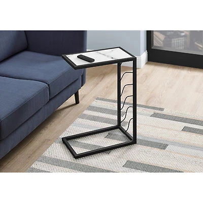 Monarch Contemporary Rectangular Accent Table - White Marble