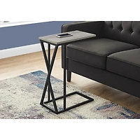 Monarch Contemporary Rectangular Accent Table - Grey/Black Metal