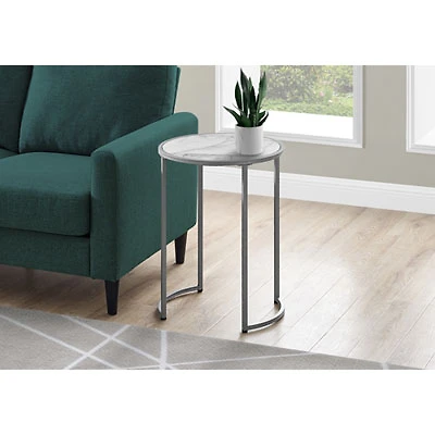 Monarch Contemporary Circular Accent Table - White