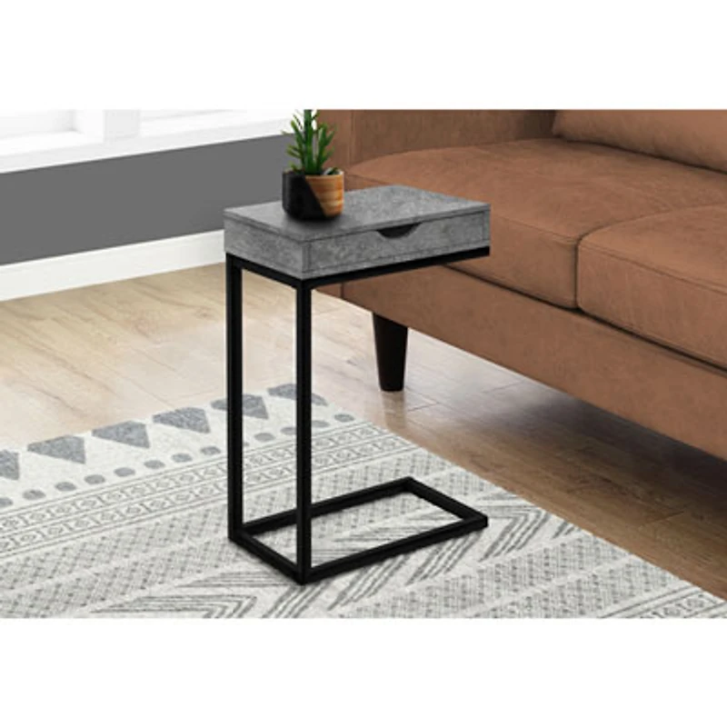 Monarch Contemporary Rectangular Accent Table - Grey Stone