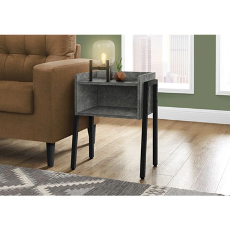 Monarch Contemporary Rectangular End Table - Grey Stone