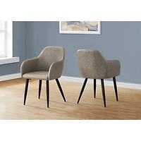 Monarch Contemporary Faux Leather Dining Arm Chair - Set of 2