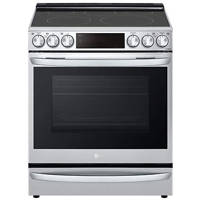 LG 30" Convection Slide-In Electric Air Fry Range (LSEL6337F) - Stainless - Open Box - Scratch & Dent