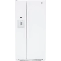 GE 33" 23 Cu. Ft. Side-By-Side Refrigerator with Water & Ice Dispenser (GSS23GGPWW) - White