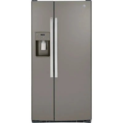 GE 33" 23 Cu. Ft. Side-By-Side Refrigerator with Water & Ice Dispenser (GSS23GMPES) - Slate