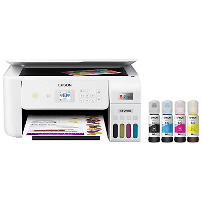 Epson EcoTank ET-2800 Wireless All-In-One Supertank Inkjet Printer - White