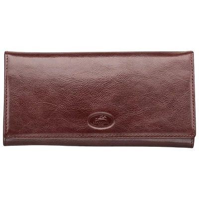 Mancini Equestrian2 RFID Genuine Leather Tri-fold Wallet - Brown