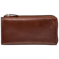Mancini Equestrian2 RFID Genuine Leather Bi-fold Wristlet - Brown
