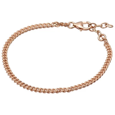 Bronzoro Diamond-Cut Curb Link Bracelet in 18K Rose Gold on Bronze