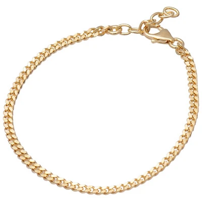 Bronzoro Diamond-Cut Curb Link Bracelet in 18K Yellow Gold on Bronze