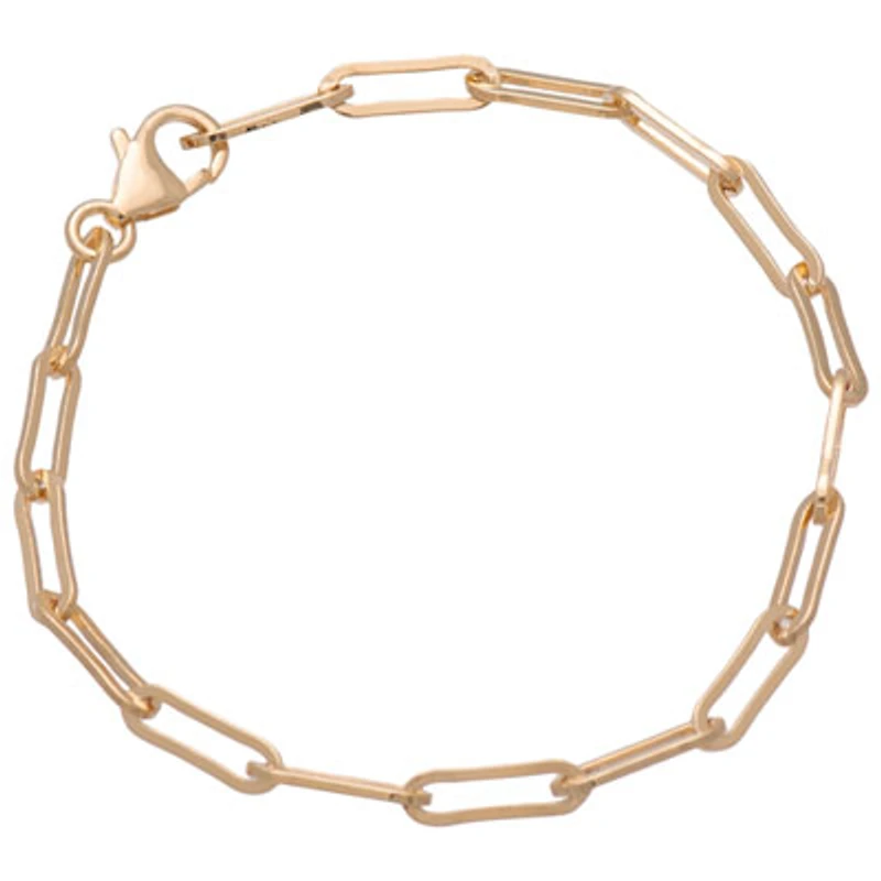 Bronzoro Paperclip Link Bracelet in 18K Yellow Gold on Bronze